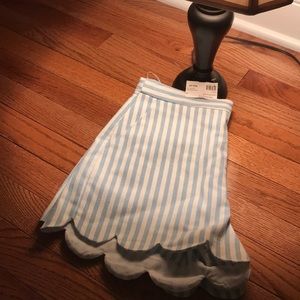 Scalloped seersucker high waisted shorts